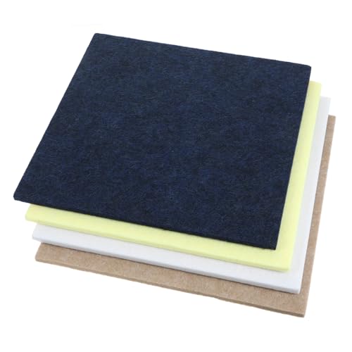 Homoyoyo 4pcs Self-Adhesive Felt Bulletin Board Tiles Wall Decor for Home Office School Easy to Install Memo Board