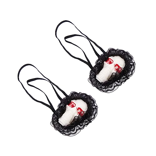 BESPORTBLE 1Pair Skull Design Lace Eye Patch for Halloween Parties Pirate Costume Accessory Eye Patch Decor for Adults Halloween Eye Patch Multi