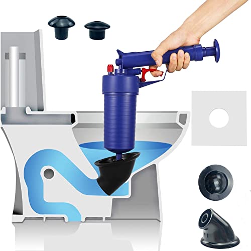 Desatascador de drenaje, émbolo de inodoro de alta presión, herramienta de limpieza de dragado de alcantarillado, émbolo de fregadero de inodoro con 4 ventosas para cocina, bañera, ducha, fregadero,