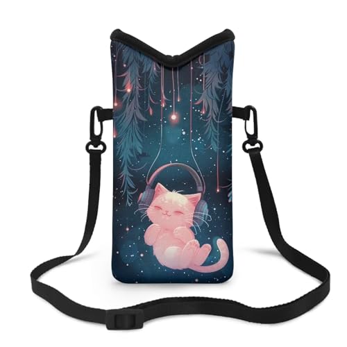 Women Men Cell Phone Crossbody Bag Protective Phone Bag Portable Shockproof Neoprene Phone Pouch, 4 X 8 Inch