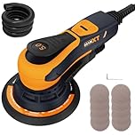 MAXXT Ponceuse electrique sans balais de 150 mm, Ponceuse orbitale 5,0mm, Frein automatique-2s, 6 vitesses réglables et 10 feuilles de papier de verre incluses, Câble de 5M