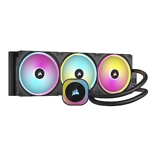CORSAIR iCUE Link H170i RGB Liquid CPU Cooler - 420mm AIO - QX140 RGB Fans - Fits Intel LGA 1700, AMD AM5 - iCUE Link System Hub Included - Black
