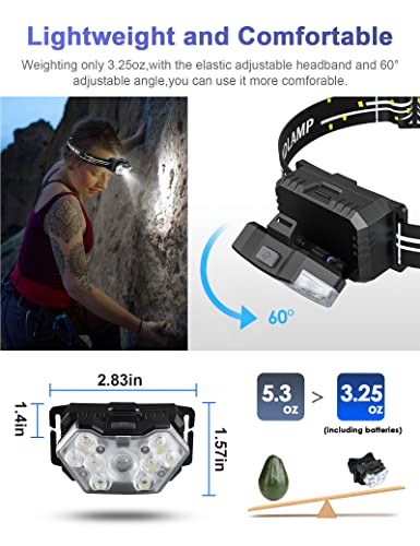 Eirnvop 2000 Lumen 9 Led Headlamps 2 Pack, Ultra Bright Head Lamp With 6 Modes, Ipx5 Waterproof Head Light, Lightweight Head Flashlight For Running Night-Walking Camping, 6 Aaa Batteries Included #TOP4