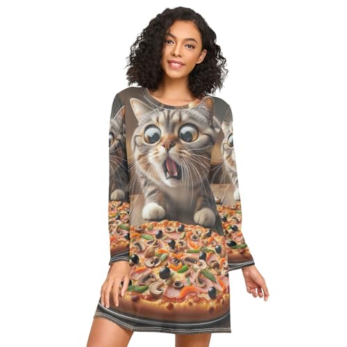 RPLIFE Nightgowns for Women, Loose Sleeping Clothes, Long Sleeve Night