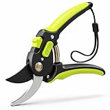 Lime Bypass Pruning Shears & Hedge Clippers - Cuts 3x Easier, Ideal for Seniors
