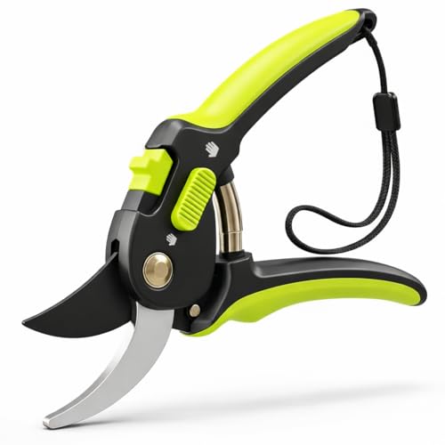 Lime Bypass Pruning Shears & Clippers - Cuts 3x Easier, Ideal for Seniors