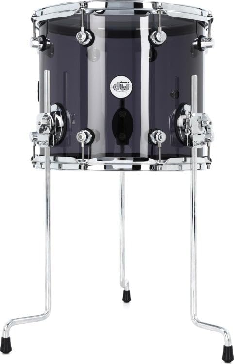 DW Design Series Acrylic Floor Tom - 12 inches x 14 inches - Smoke Glass