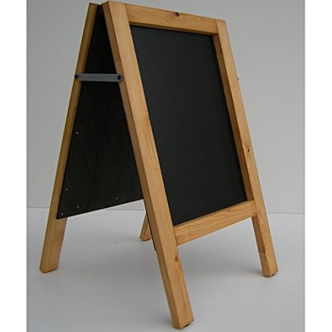A Board - Chalkboard - Blackboard - Pavement Board - Golden Oak - for USE with Traditional Chalk and/OR Liquid Chalk PENS. Weight 5KGS Height 80cm x Width 40cm Cover