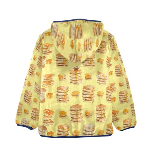 Food Pancakes and Honey Toddler Fleece Jacket Girl Boys Hooded Fleece Jacket Coat Warm Outwear Zip-up 3-10T2