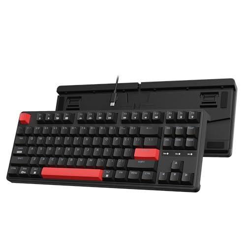 Migliori tastiere meccaniche silenziose Keychron C3 Pro QMK/VIA - Tastiera da gioco programmabile a 87 tasti, layout TKL compatto, montaggio con guarnizione, retroilluminazione a LED rosso