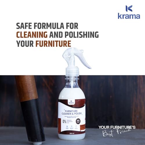 Image of Krama Cleaner & Polish Spray 900ml | Multipurpose Surface & Laminate Cleaner | Maintain 100% Shine | Wooden Furniture Cleaner Solution Like Desk,Chair,Tables Etc | Combo Pack 300Ml Each (900ml)