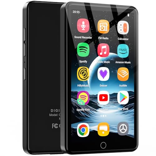 96 Go Lecteur MP3 avec Bluetooth et WiFi, Lecteur MP4 HD IPS 4,02 Pouces avec Android 13 OS, Lecteur de Musique pour Enfants avec Haut-parleurs, Lecteur MP3...