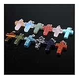 Größe: 28x18mm YUNGYE Kreuz Naturstein-Kreuz-Anhänger Verrücktes Agate Gott Jesus katholische Kreuz Anhänger Jesus Christentum Religiöses Geschenk