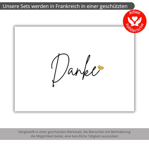 roxisha – 10 Dankeskarten mit Umschlägen | Schlichtes Danke-Design | Postkarten 10,4 x 14,8 cm | Karten zum Danke sagen für Hochzeit, Geburt, Geburtstag, Taufe, Kommunion, Feier oder Ruhestand