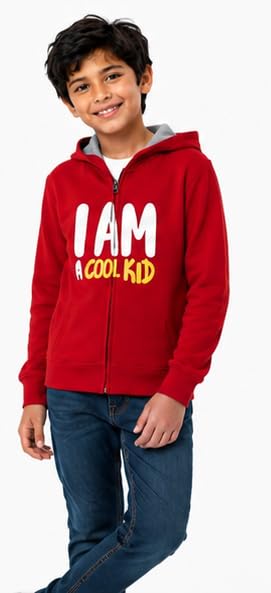 Image of T2F Boy's Cotton Regular Fit Hooded Sweatshirt