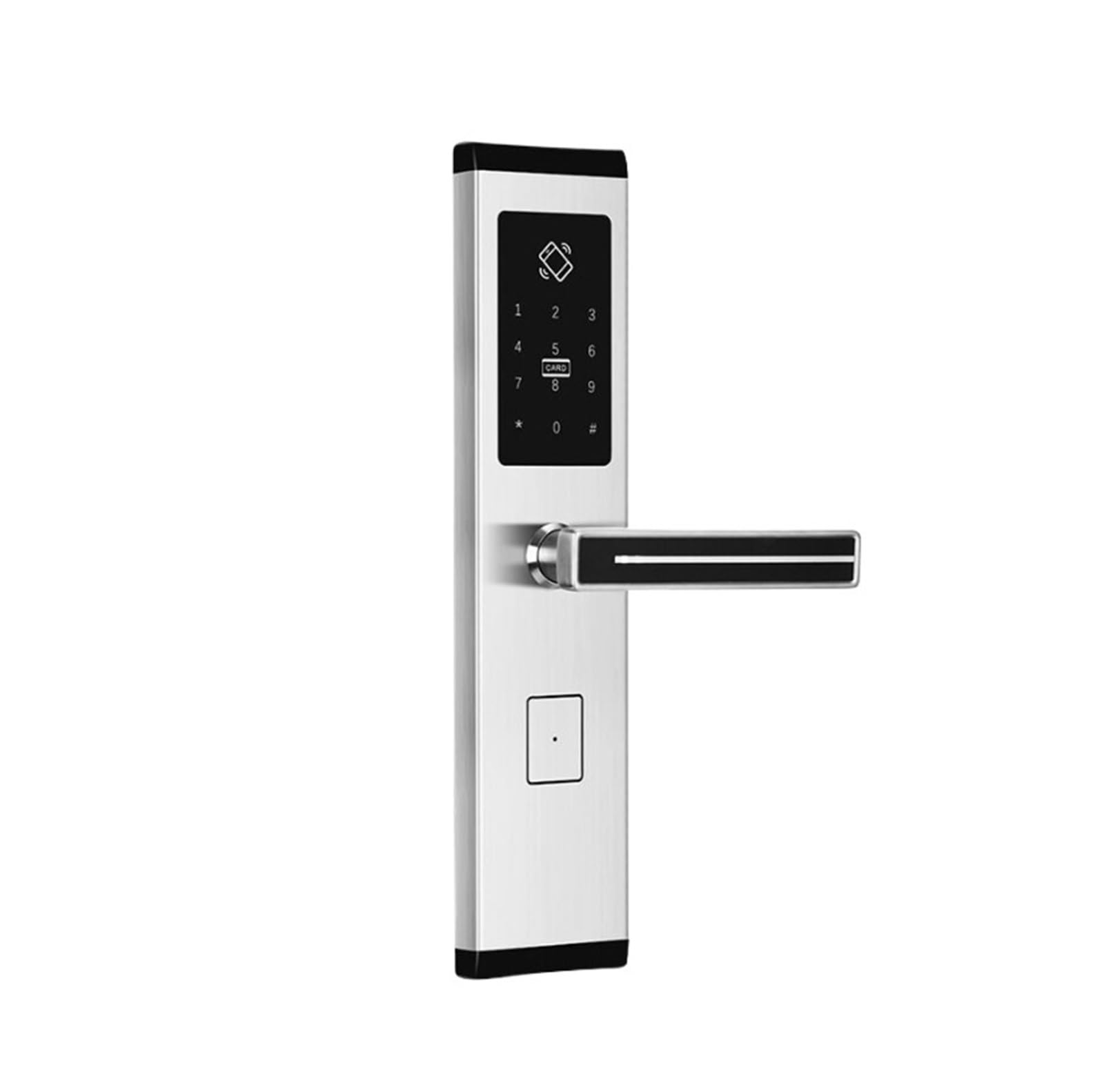 Juaksqzyi Silver Electronic Smart Lock With Keypad Digital Keyless Entry Hotel Door Lock For Bedroom Home Office Apartment(Silver)