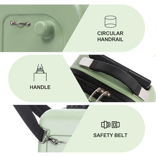 Apelila 22 inch Ride on Suitcase for Kids Travel Trolley Luggage with Spinner Wheels for Child with Combination Lock/Safety Belt/Telescoping Handle (Green)