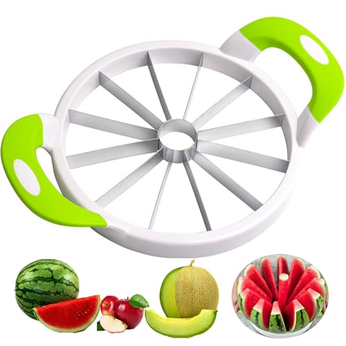 YUEMING Cortador de Melón, Cortador de Sandía, Acero Inoxidable Cortador de Melón y Sandía para Todo Tipo de Melones, Cuchillo Melonero para Sandía o Piña, Cocina Pequeñas Herramientas