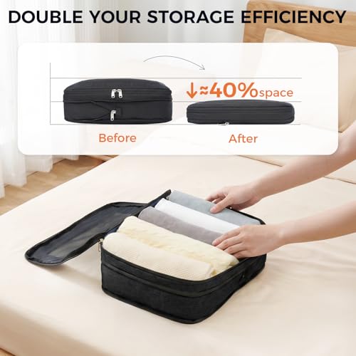 Image of BAGAIL Compression Packing Cubes for Travel Essentials, 8 Set-Black