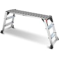 Aluminum Work Platform, Folding Work Platform, 45"×12"×27" ???????????? ???????????????? Ladder, Heavy Duty Work Platform Step Ladder Capacity 660 lbs Above for Washing Vehicles, Cleaning, Decorating