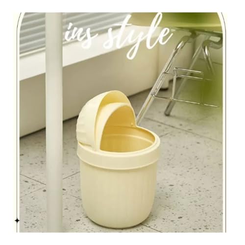 Caneca de basura con tapa Amarilla para baño miniatura 4