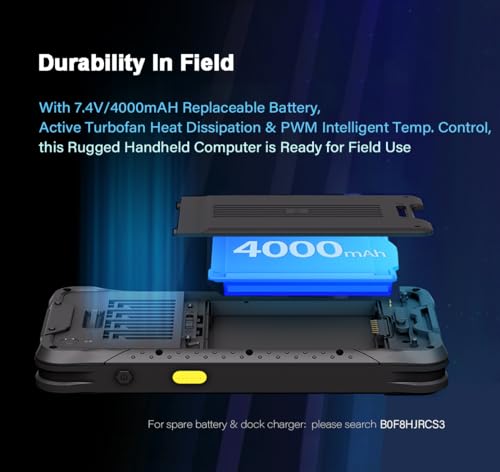 Image of Vanquisher 6.5-inch Rugged Tablet PC, Windows 11 IOT Enterprise OS, Handheld PDA with Honeywell N4680 Barcode Scanner, NFC, GPS, 8GB RAM +128GB, for Enterprise Mobile Applications