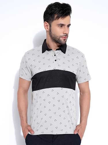 Image of Honky Tonky Men's Regular Fit Polo Neck Half Sleeve Printed Casual T-Shirt | Polo T-Shirt for Men