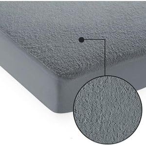 واقي مرتبة مقاوم للماء، بشكير تركي ، طبقة بي في سي عازلة ، مع استيك دائري من انجلاند ماتريس (رمادي, 120 سم)