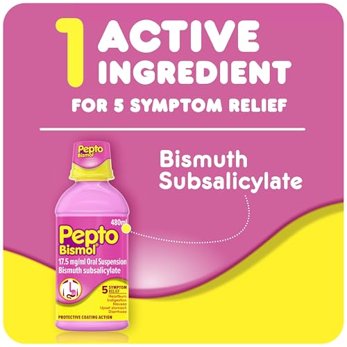 Pepto-Bismol for Nausea, Heartburn, Indigestion, Upset Stomach and Diarrhoea, 5 Symptom Relief 480ml - Image 5