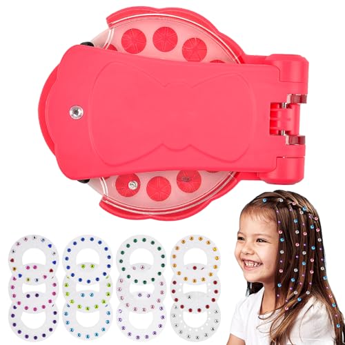 Vibbang Hair Bedazzler - Herramienta para peinar el cabello para niños, aparejos de uñas glamurosos, gemas para el cabello, juguete con 180 gemas y joyas autoadhesivas que brillan en el cabello
