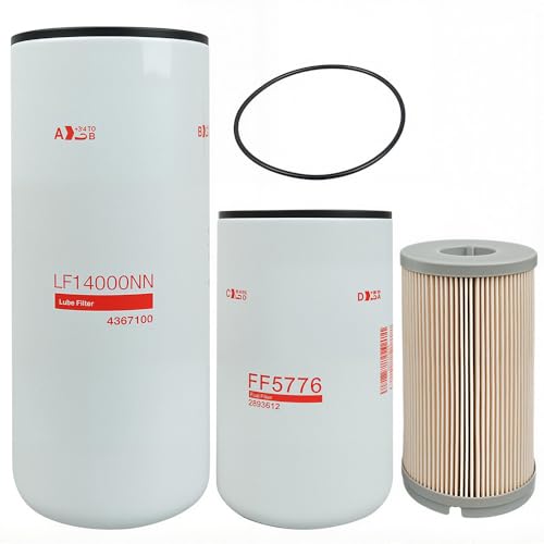 LF14000NN FF5776 K37-1029 Oil Change Filter Kit Fits for CUMMINS ISX15 Replaces for 2864993 2893612 C3685306 K371029 K371011 FS20172 4331007 96498 4367100 LF9080 P559000