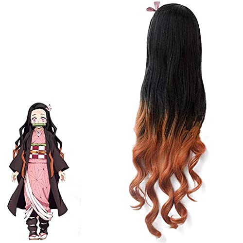 Kamado Nezuko Demon Slayer Cosplay Wig, Japanese Anime Character Role Playing Hairs Wigs with Accessories - Image 2