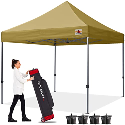 Image of ABCCANOPY Patio Pop Up Canopy Tent 10x10 Commercial-Series (Khaki)