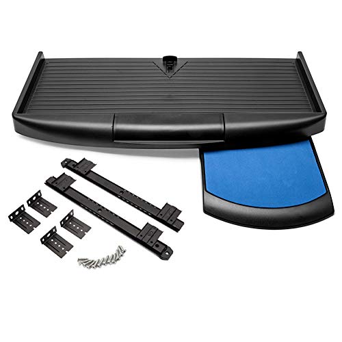 Bandeja de teclado para escritorio con bandeja para teclado y bandeja de ratón para oficina en casa (negro)