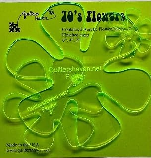 70's Flowers Acrylic Templates for Quilting and Crafts 3 Pc Set