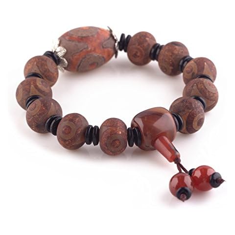 EDENKISS Tibetan Buddhist Carnelian Gemstone Beaded Elastic Prayer Mala Bracelet (Color Style #2) Cover
