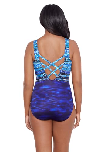 Longitude Women's Plus Swimwear Double X-Back Tank Soft Cup Long Torso One Piece Swimsuit3