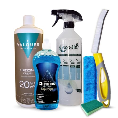 Eco-Jin Pack Chronos Artico Limpio | Crema Oxidante Valquer | Difusor | Bayeta Microfibra | Estropajo Con Esponja | Cepillo para Juntas | Limpiador Multiusos
