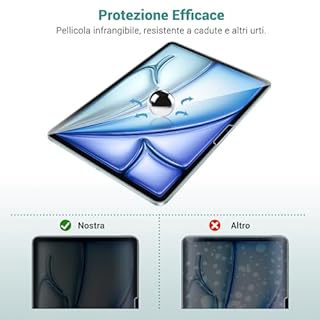 Xahpower 2 Pezzi Pellicola Protettiva per iPad Air 11 Pollici M3 2025/ M2 2024, Durezza 9H, Anti Graffio, Protezioni Schermo in Vetro Temperato per iPad Air 7a/6a Generazione
