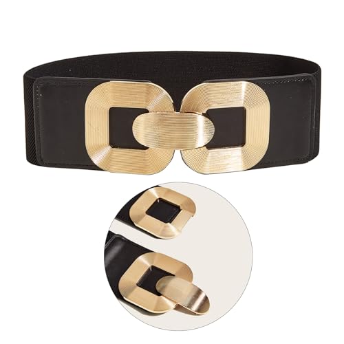 Elegant Waist Belts for Jeans Pants Oversize Buckle Wide Belt Girls Body Jewelry Stretchy Waist Chain Black, 68cm long2