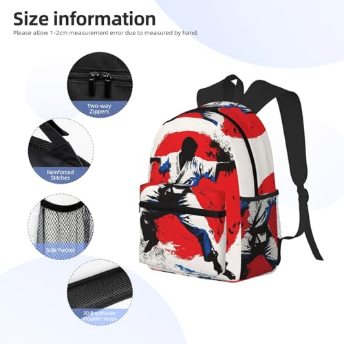 Travel Backpack for Women Men Carry On Backpack Taekwondo Design Laptop Bag Lightweight Casual Daypack3