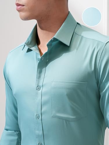 Image of Highlander Men's Slim Fit Formal Shirt | Solid Formal Shirt for Men | Comfortable Fabric | Stylish Design for Everyday Use & Office Wear