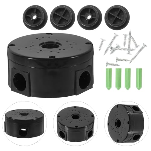 Caja resistente intemperie eléctrica exterior de plástico con espacio amplio negro 7