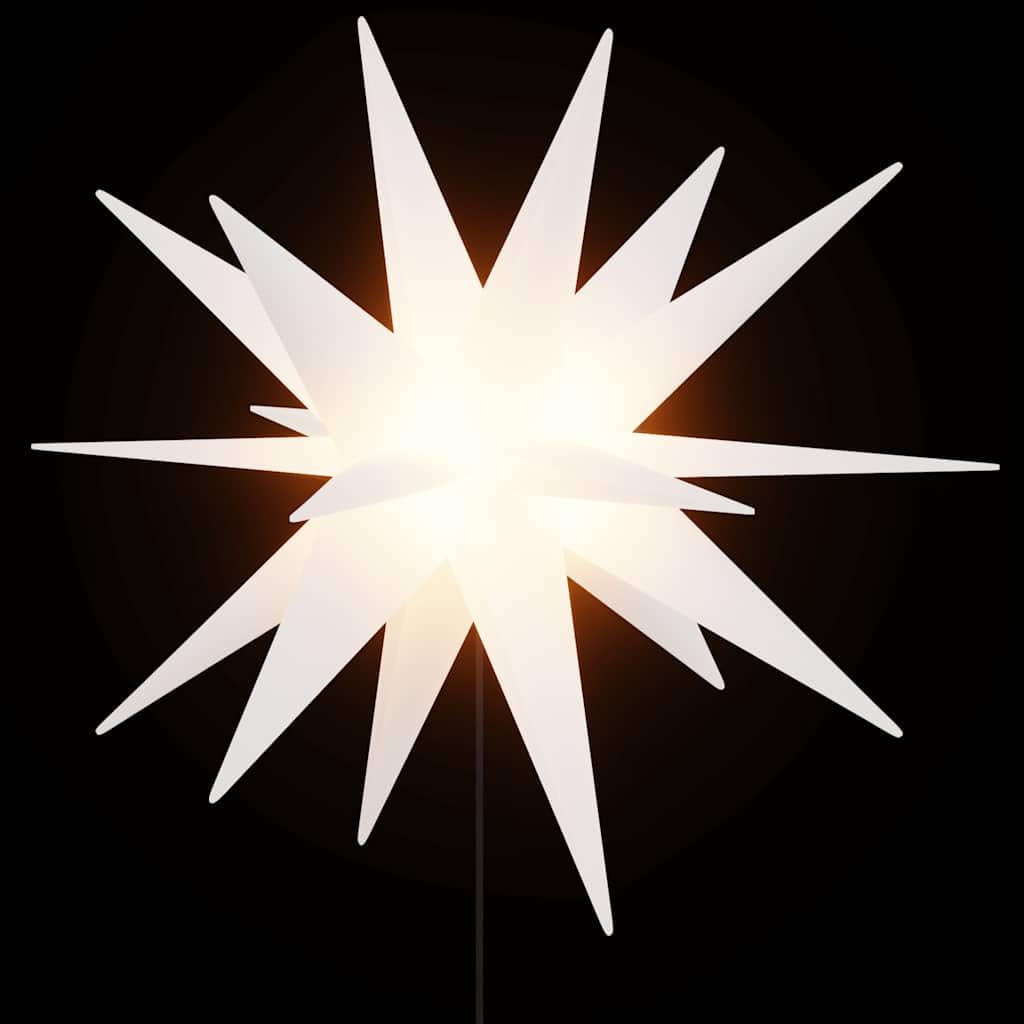 LED-Weihnachtssterne 3 Stück weiß mit Erdspießen 57 cm faltbar wetterfest IP44 Timerfunktion für Innen und Außen Weihnachtsbeleuchtung Garten Balkon Terrasse Deko