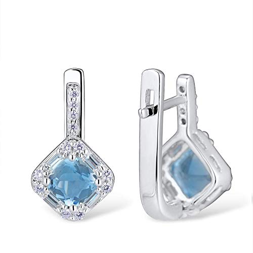 Boucles d'oreilles en Argent Anti-Ternes Cristal Bleu