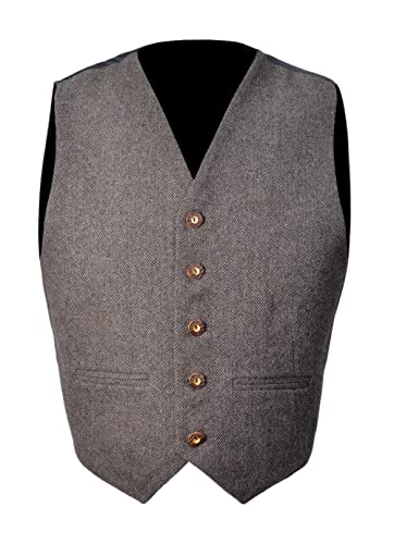 Tweed vest men –mens tweed vest with 5buttons, 2pockets, woolen material. Ideal for Scottish Dressing kilt for men