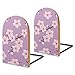 Lot de 2 serre-livres robustes en bois - Branches de cerisier en fleurs - Antidérapants - Pour livres, films, CD - 7,6 x 12,7 x 9,4 cm