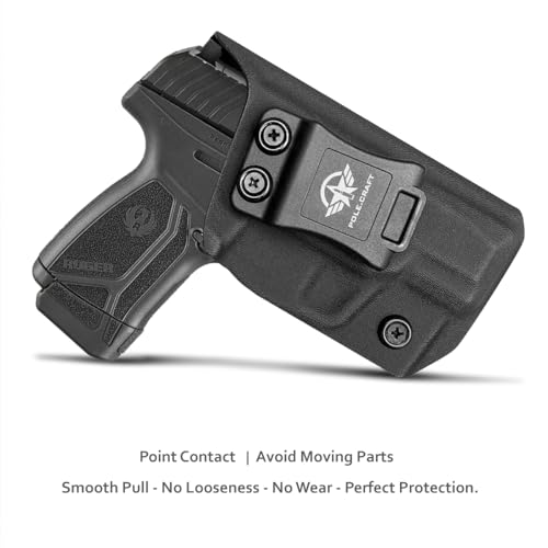 POLE.CRAFT Ruger Max-9 Holster IWB Kydex for Ruger Max-9 Barrel 3.20'' Gun Pocket Pouch - Inside Waistband Concealed Carry - Adj. Cant Retention - Cover Mag-Button - No Wear - No Jitter