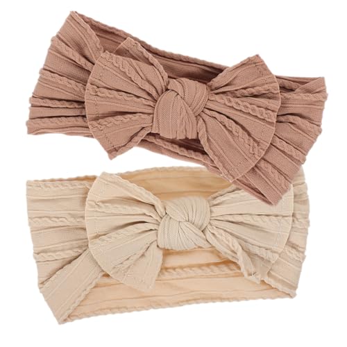LIFKOME 2Piezas Diademas De Arco Para Bebés De Nylon Suave Para Niñas Accesorios Para Cabello De Recién Nacidos Para Ocasiones