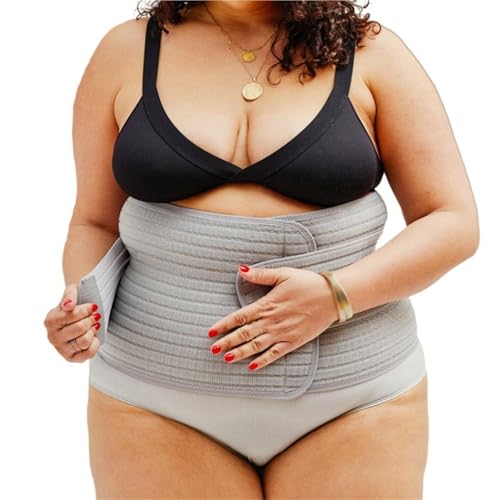 Image of UPGENT Postpartum Back Brace Lumbar Support Belts for Women Plus Size Widened Waist Trainer Shaper Belly Band Compression Abdominal Strap Corset(Dark Gray,Medium)